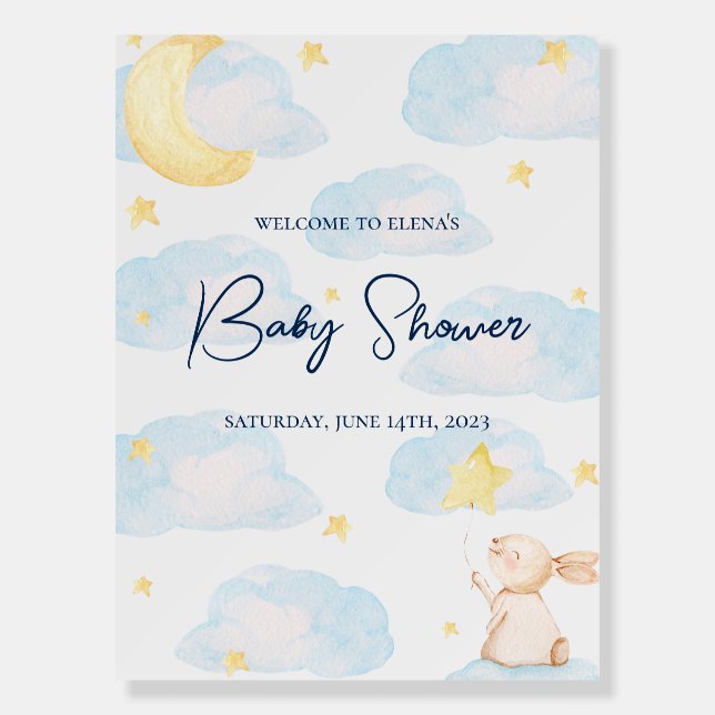 Twinkle Little Star Baby Shower Welcome Sign (Front)