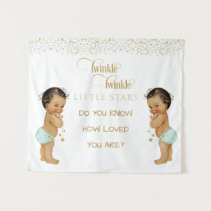 Twinkle Little Star Baby Twin Boys Ethnic Tapestry