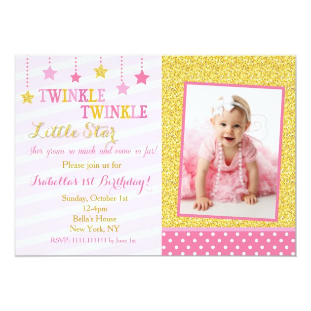 Twinkle Little Star Birthday Invitation