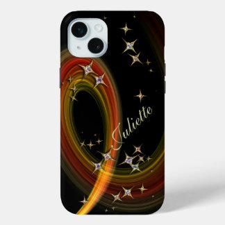 Twinkle Little Star - bling art with custom name iPhone 15 Plus Case