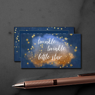 Twinkle Little Star Blue and Gold Diaper Raffle Enclosure Card