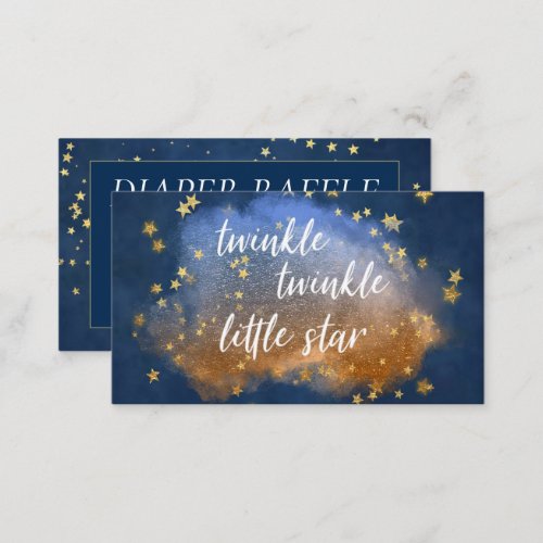 Twinkle Little Star  Blue and Gold Diaper Raffle Enclosure Card