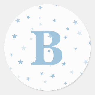 Twinkle Little Star Blue Baby Boy Classic Round Sticker