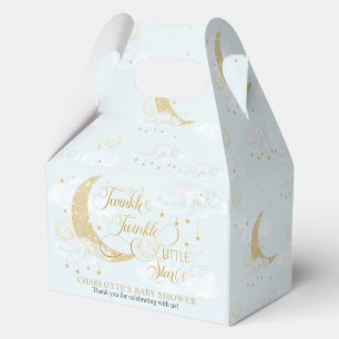 Twinkle Little Star Blue Baby Shower Birthday Favor Boxes