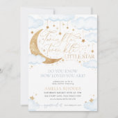 Twinkle Little Star Blue Baby Shower Invitation (Front)
