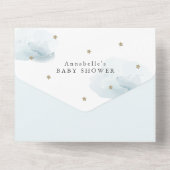 Twinkle Little Star Blue Book Baby Shower All In One Invitation (Back)