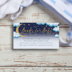 Twinkle Little Star Blue Boy Baby Shower Books Enclosure Card