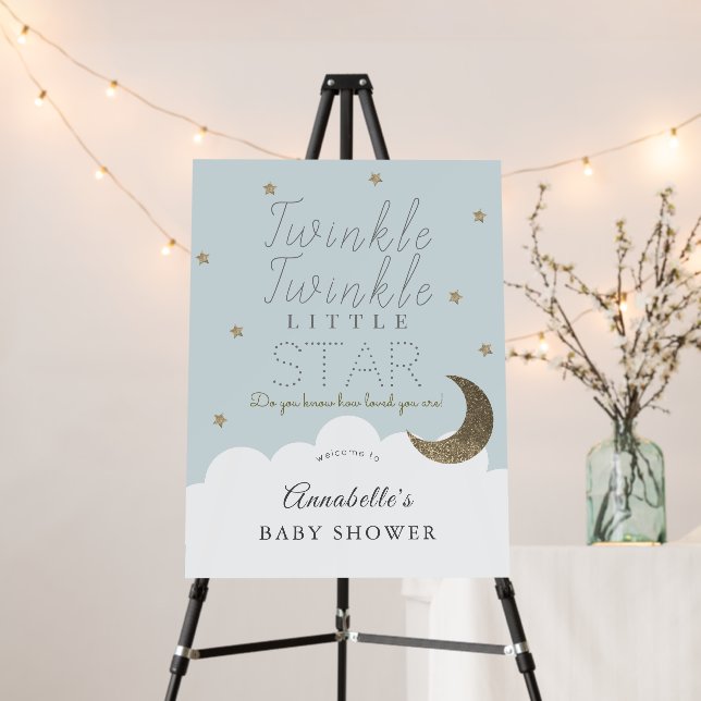Twinkle Little Star Blue Boy Baby Shower Foam Board (In Situ (Stand))