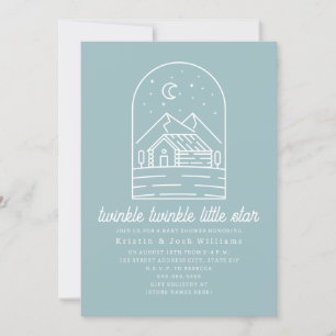 Twinkle Little Star Blue Boy Baby Shower Invitation