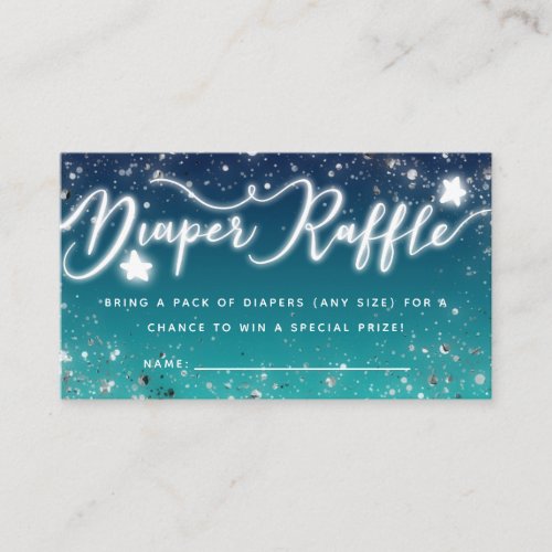 Twinkle Little Star Blue Diaper Raffle Ticket Enclosure Card