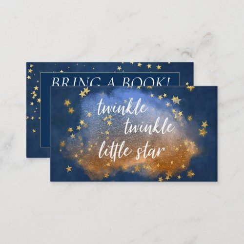 Twinkle Little Star  Blue Gold Brown Book Request Enclosure Card