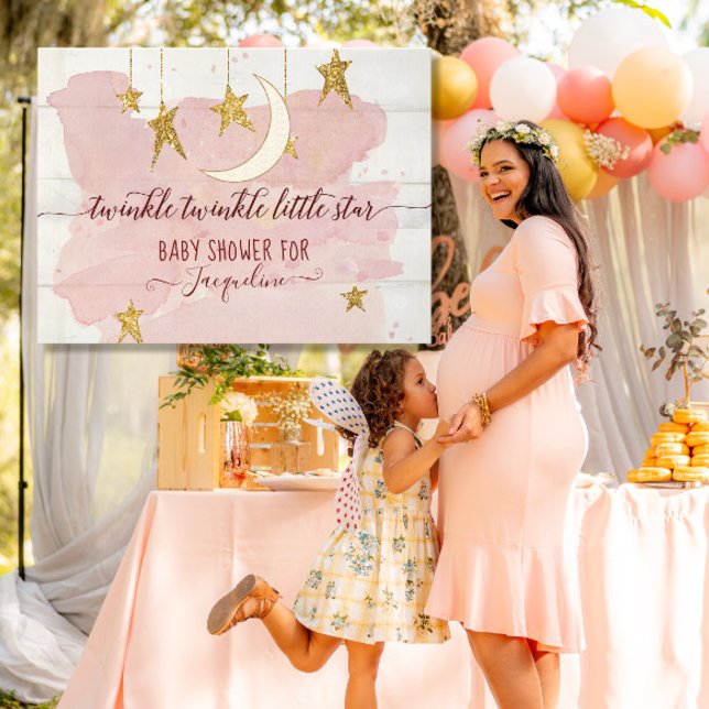 Twinkle Little Star Blush Gold Girl Baby Shower Sign (Creator Uploaded)