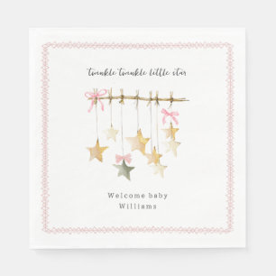 Twinkle Little Star Boho Bows Baby Shower Napkins