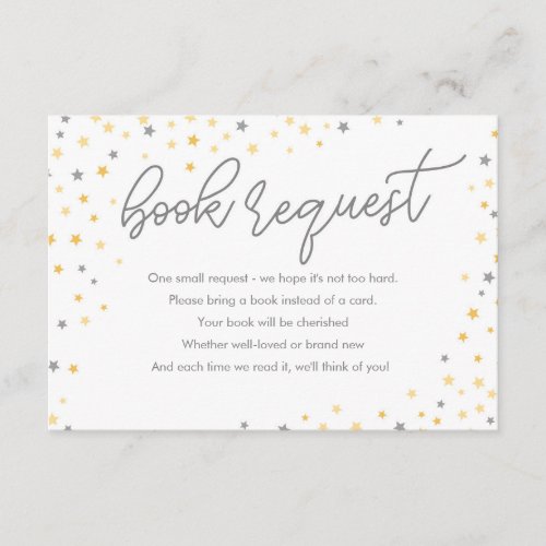 Twinkle Little Star Book Request Card  Gray
