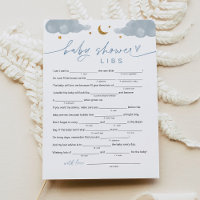 Twinkle Little Star Boy Baby Shower Libs Game Card