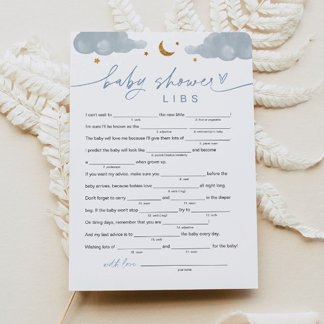 Twinkle Little Star Boy Baby Shower Libs Game Card (Creator Uploaded)