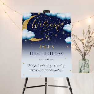 Twinkle Little Star Boy First Birthday Welcome Foam Board