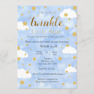 Twinkle Little Star Boy Invitation