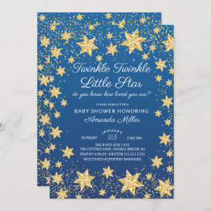 Twinkle Little Star Boys Baby Shower Invitation
