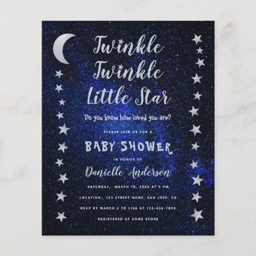 Twinkle Little Star Budget Baby Shower Invitation