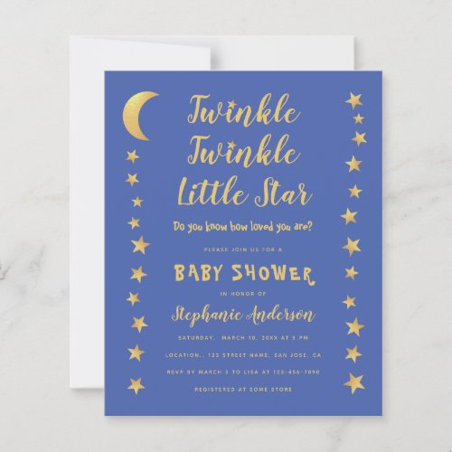 Twinkle Little Star Budget Baby Shower Invitation