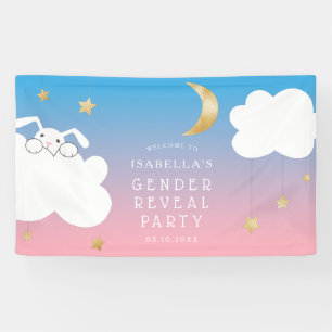 Twinkle Little Star Bunny Gender Reveal Welcome Banner
