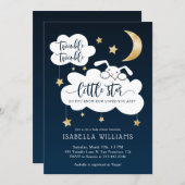Twinkle Little Star Bunny Navy Baby Shower Invitation (Front/Back)