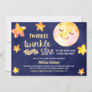 Twinkle Little Star Celestial Baby Shower Invitation