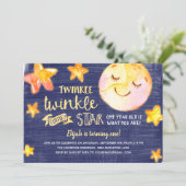 Twinkle Little Star Celestial Kids Birthday Party Invitation (Standing Front)