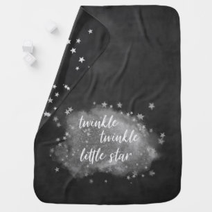 Twinkle Little Star Charcoal Gray and Silver Baby Blanket
