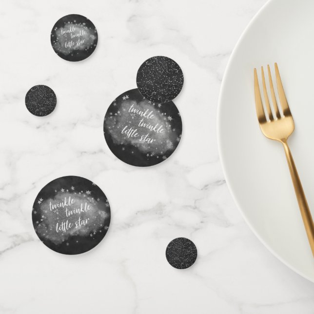 Twinkle Little Star | Charcoal Gray and Silver Confetti (Group)