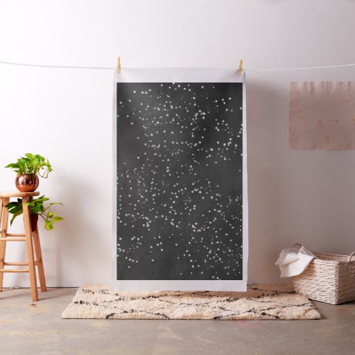 Twinkle Little Star | Charcoal Gray and Silver Fabric