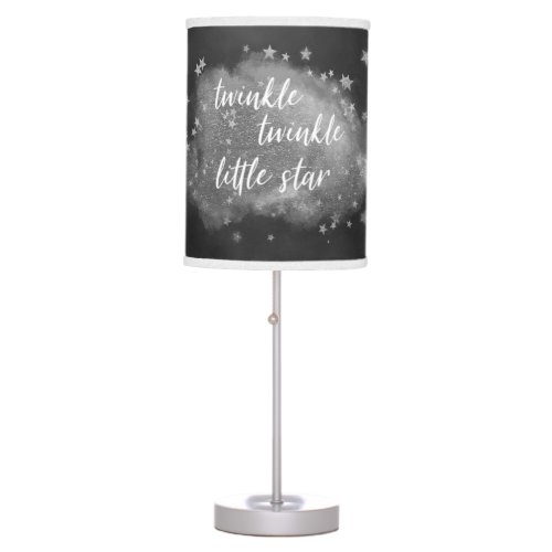 Twinkle Little Star  Charcoal Gray and Silver Table Lamp
