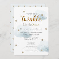 Twinkle Little Star & Cloud Baby Shower Invitation