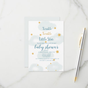 Twinkle Little Star & Cloud Baby Shower Invitation