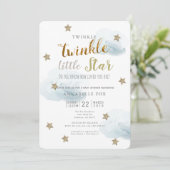 Twinkle Little Star & Cloud Baby Shower Invitation (Standing Front)