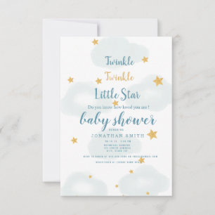 Twinkle Little Star & Cloud Baby Shower Invitation