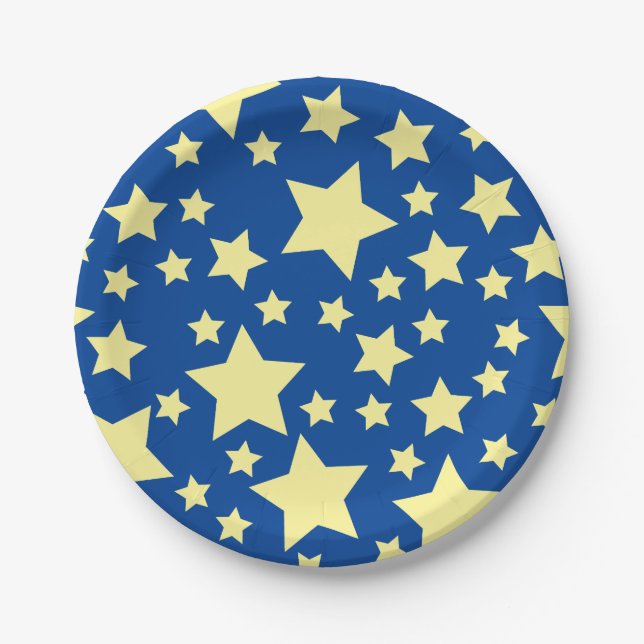 Twinkle Little Star Cute 1st Birthday Party Theme Paper Plates (Front)