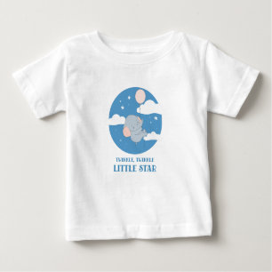 "Twinkle Little Star" Cute Baby Elephant Balloon Baby T-Shirt