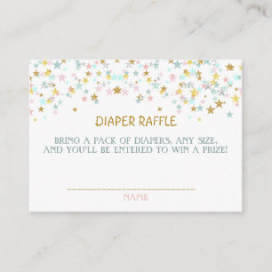Twinkle Little Star Diaper Raffle African American Enclosure Card