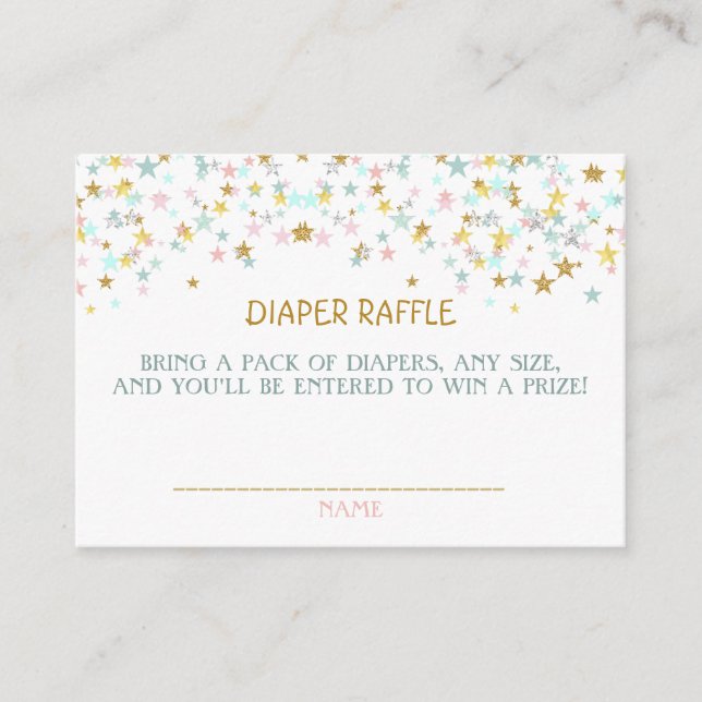 Twinkle Little Star Diaper Raffle African American Enclosure Card (Front)