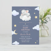 Twinkle Little Star Elephant Baby Shower Invitation (Standing Front)