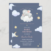 Twinkle Little Star Elephant Baby Shower Invitation (Front/Back)