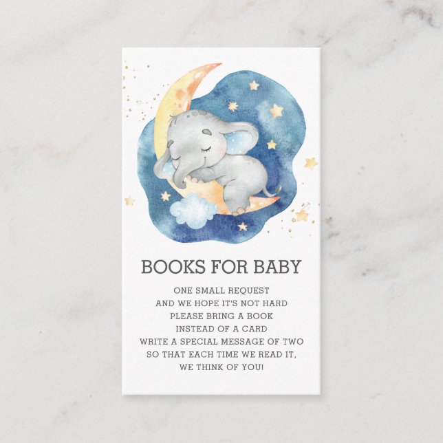 Twinkle Little Star Elephant Books for Baby Boy Enclosure Card (Front)