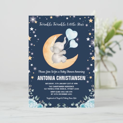 Personalisierte Twinkle Little Star Elefant Baby Andenkeeper