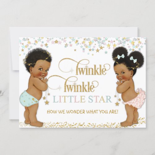 Twinkle Little Star Ethnic Baby Gender Neutral Invitation