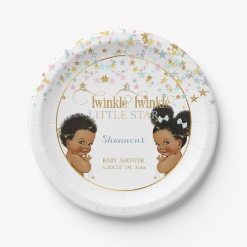 Twinkle Little Star Ethnic Baby Gender Neutral Paper Plates