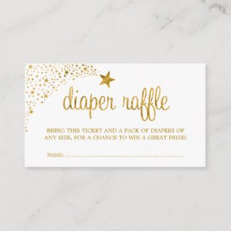Twinkle Little Star Faux Gold Diaper Raffle Ticket Enclosure Card