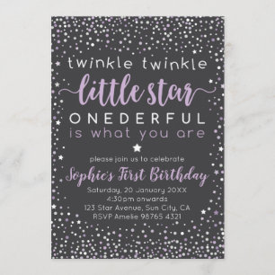Twinkle Little Star First Birthday Invitation