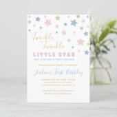 Twinkle Little Star First Birthday Invitation (Standing Front)